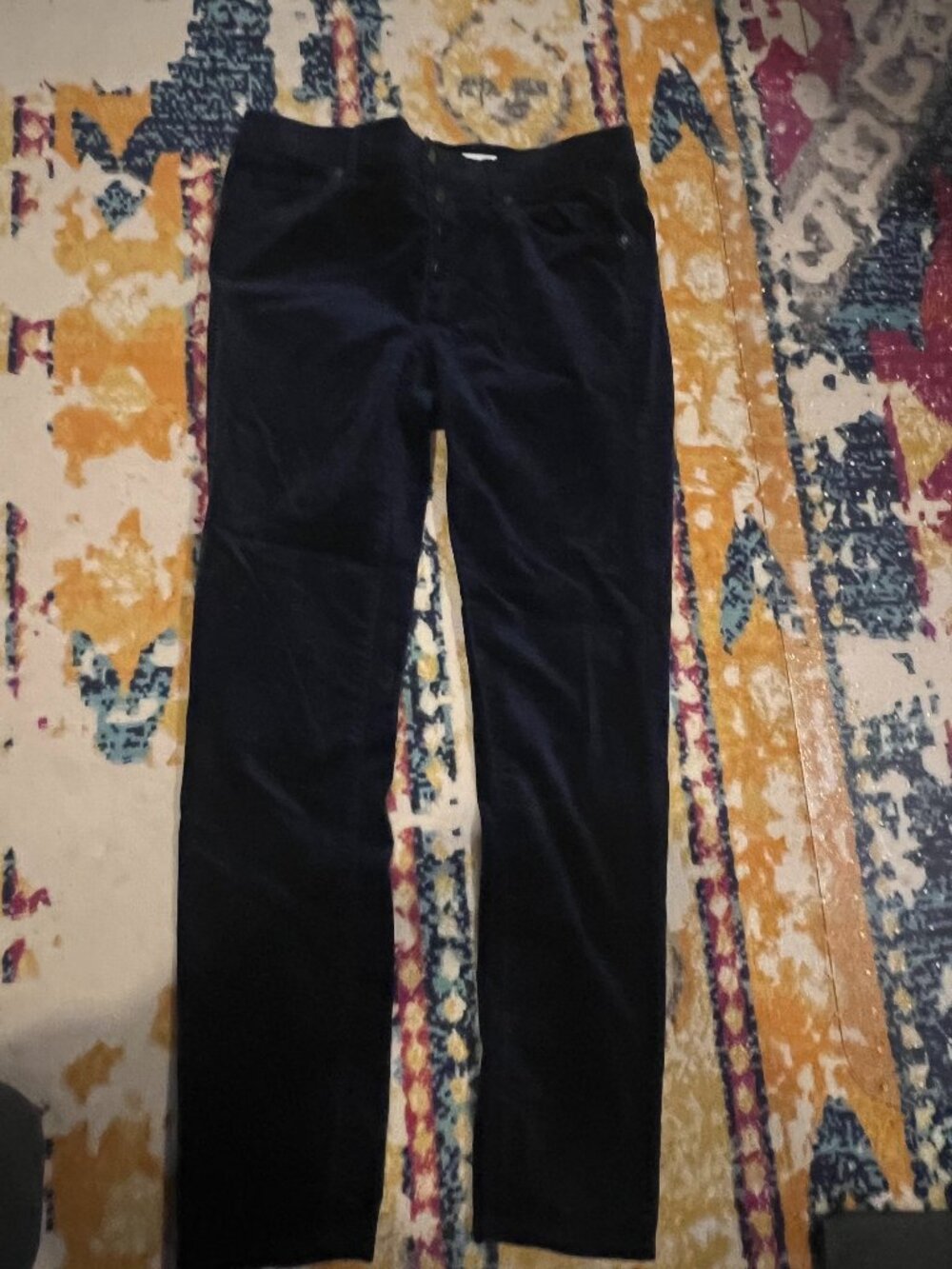 LOFT Dark Blue Velvet Pants Size 6 Worn Once Holiday - Picture 5 of 5